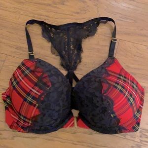 Cacique 36DD Tartan Plaid Bra NWOT Padded Front Closure